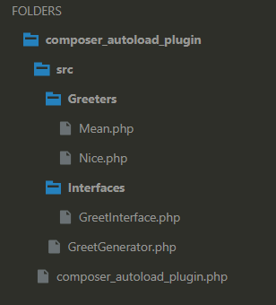 folder structure for wordpress composer plugin example