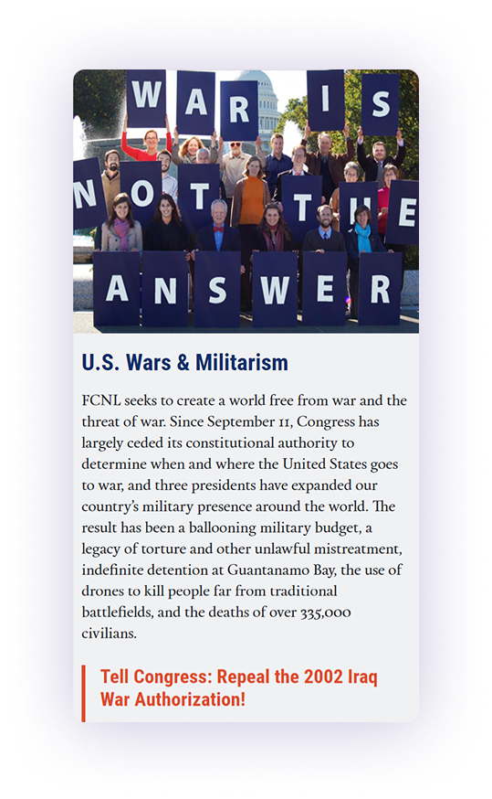 FCNL war sidebar