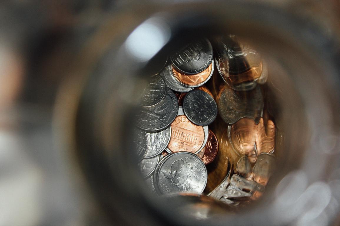 Coins in a jar